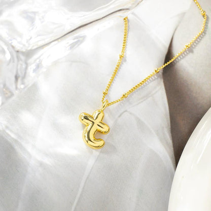 Custom Balloon Initial Pendant Necklace