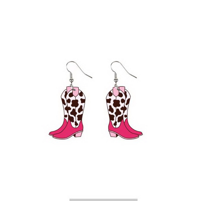 Cute Retro Cowgirl Hook Earrings