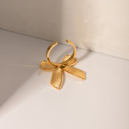 Coquette Bow Statement Open Ring