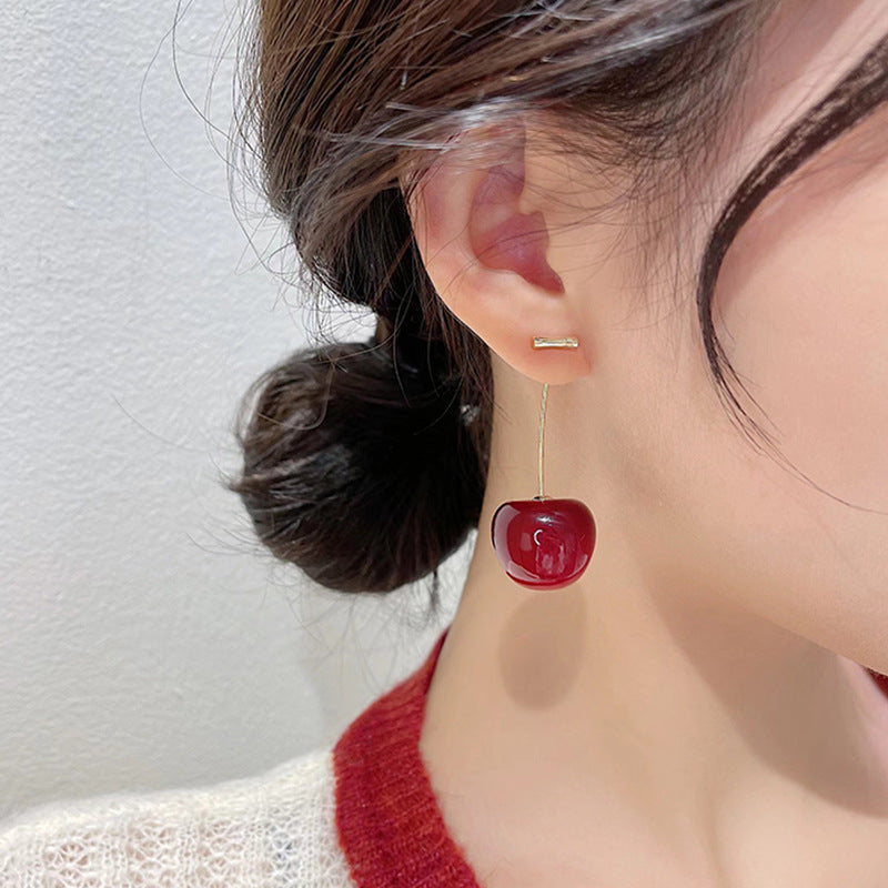 Coquette Cherry Resin Drop Earrings