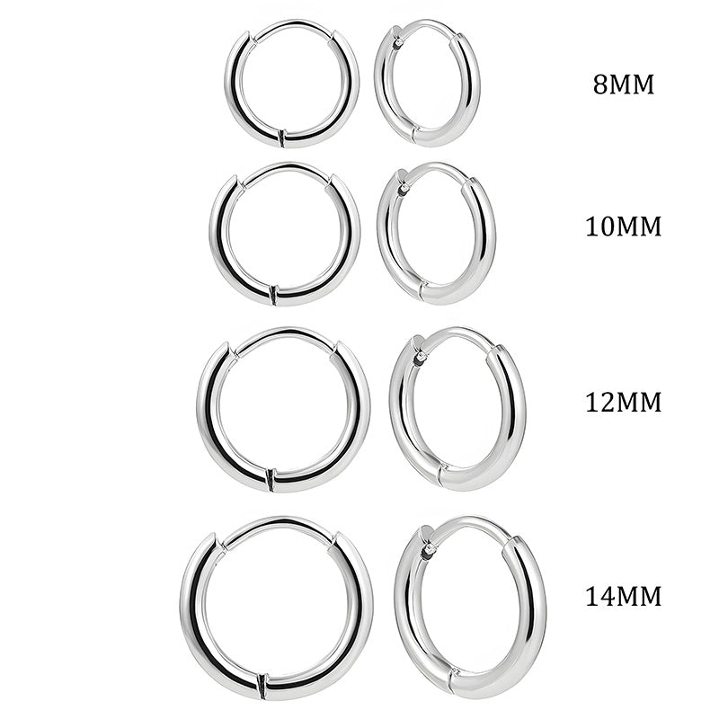 Minimalist Hoop Earrings SET of 4 Pairs