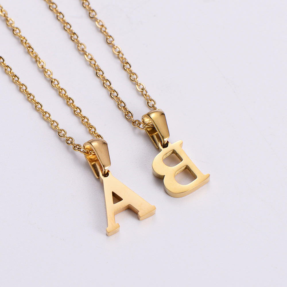 Custom Serif Letter Pendant Necklace