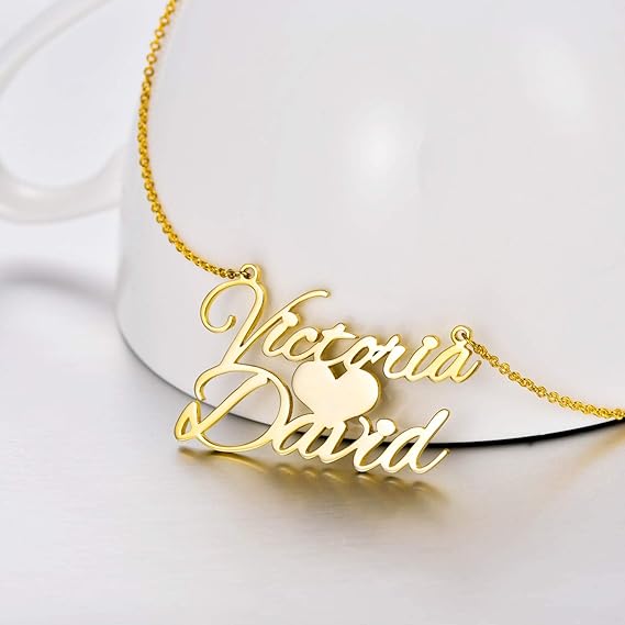 Double Names Heart Necklace
