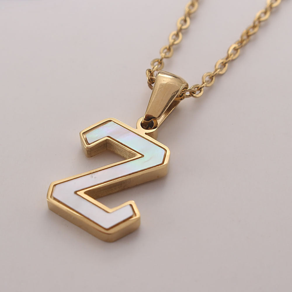 Bold Initial Shell Pendant Necklace