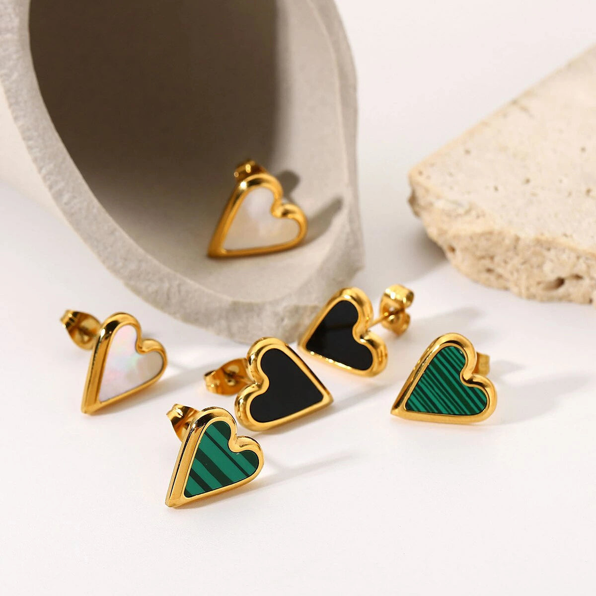 Eva Heart Stud Earrings