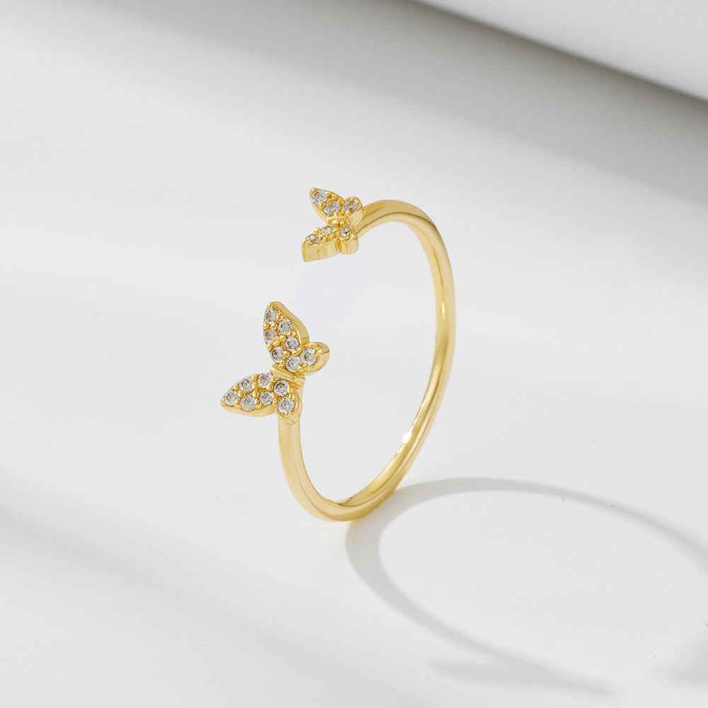 Zircon Butterfly Simple Open Ring