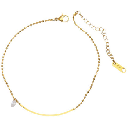 Minimalist Zircon 18K Gold Plated Anklet