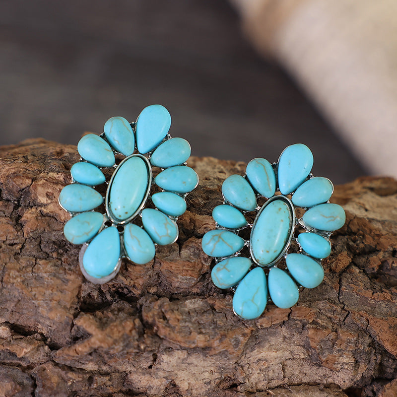 Bohemian Turquoise Ear Studs