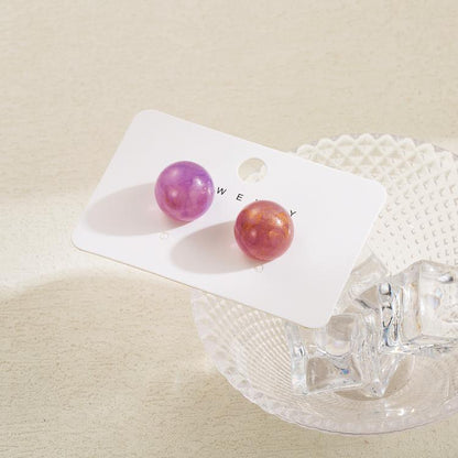 Simple Round Resin Stud Earrings