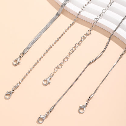 Boho Silver Anklets SET