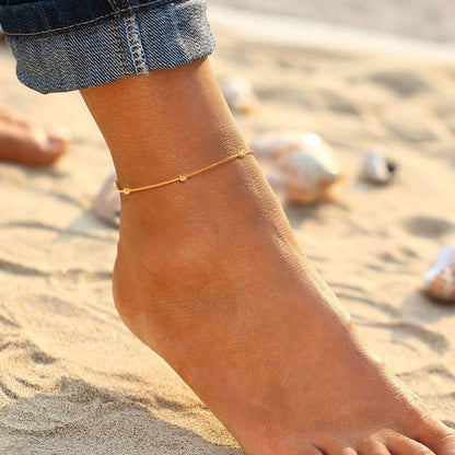 Minimalist Satellite Chain Anklet