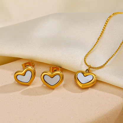 Sweet Heart Bracelet Earrings Necklace Set