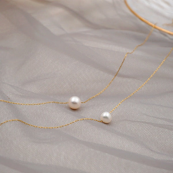 Minimalist Pearl Chain Necklace