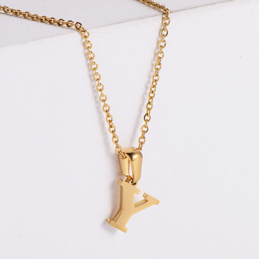 Custom Serif Letter Pendant Necklace