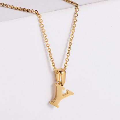 Custom Serif Letter Pendant Necklace