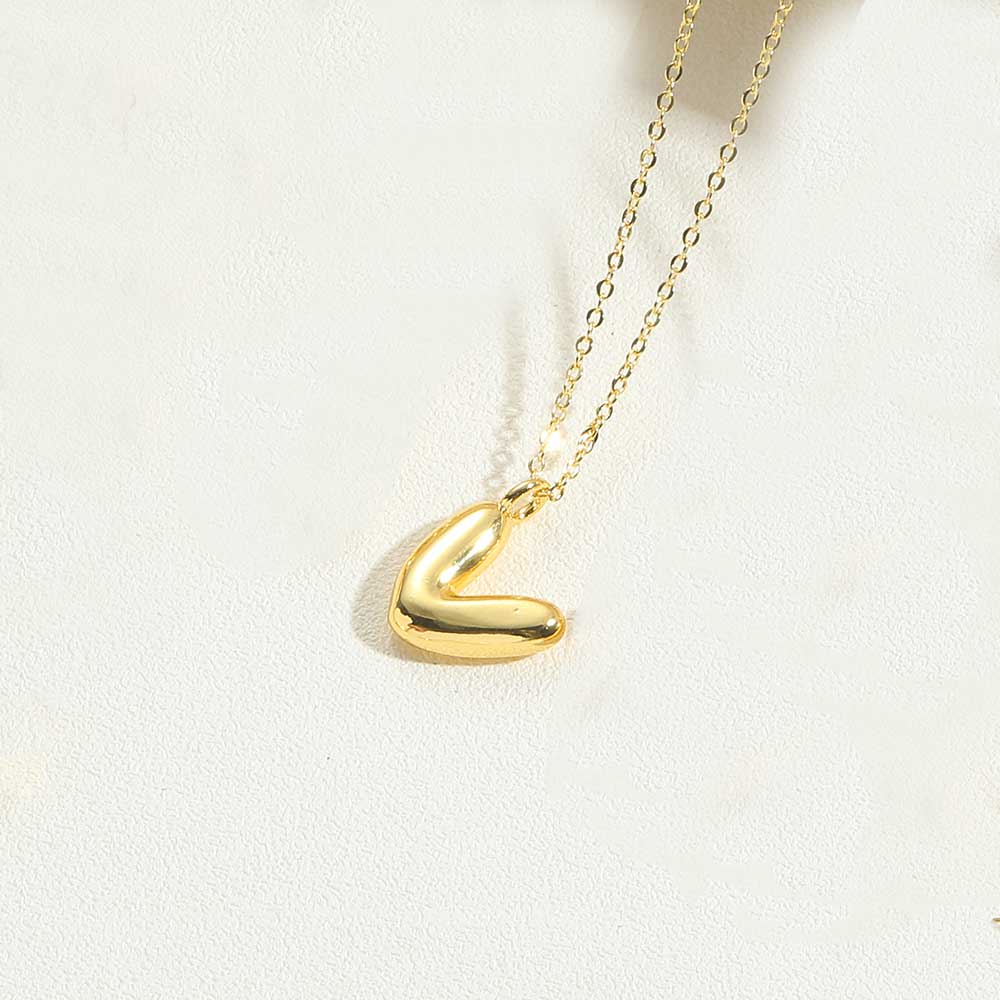 Dainty Balloon Initial Pendant Necklace