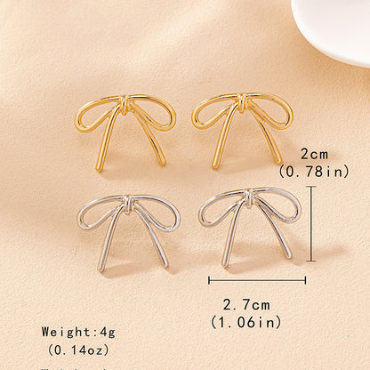 Simple Preppy Bow Ear Studs