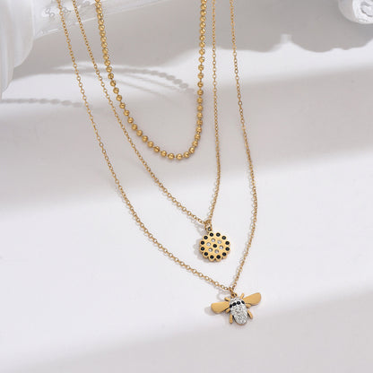 Modern 14K Gold Simple Layered Necklaces