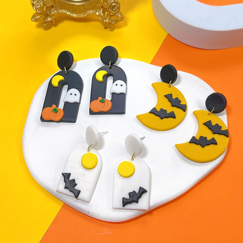 Spooky Halloween Polymer Clay Drop Earrings