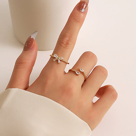 Minimalist Coquette Zircon Rings