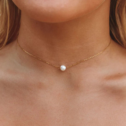 Minimalist Freshwater Pearl Chain Necklace