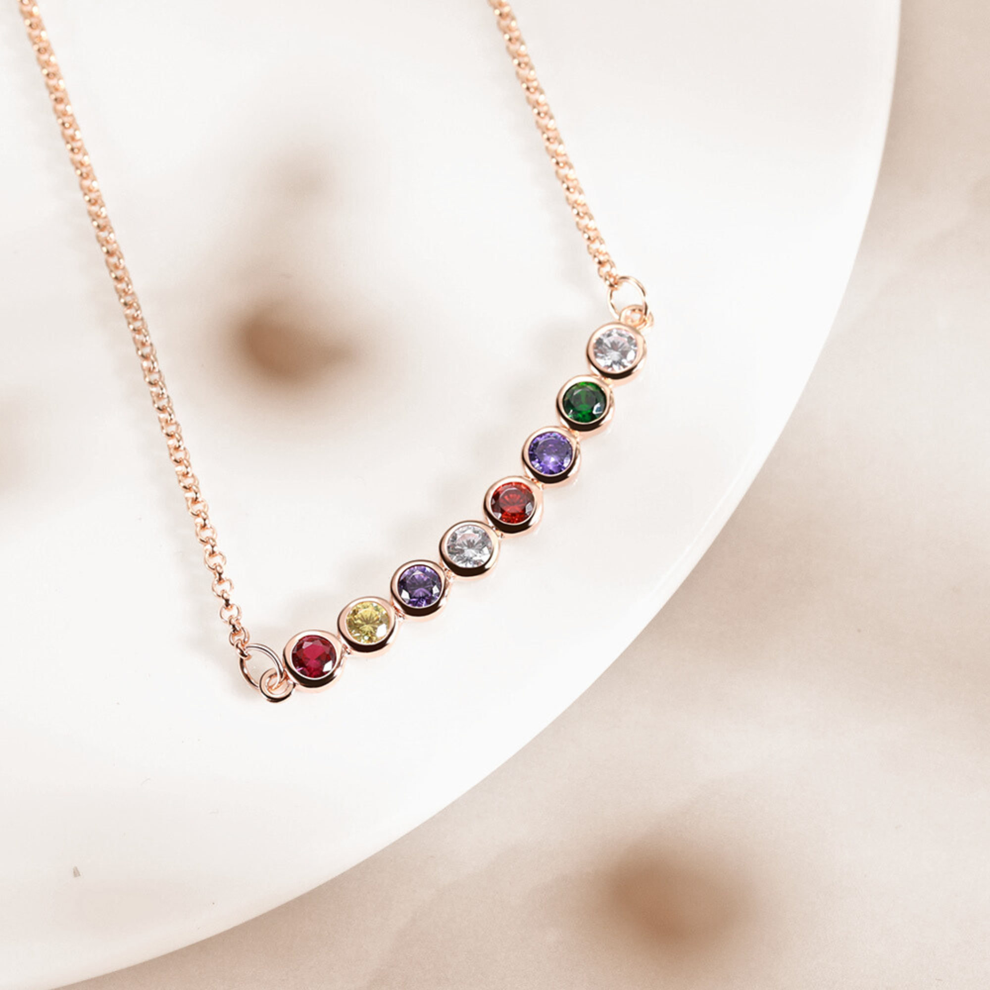 Personalized Combined Birthstone Necklace