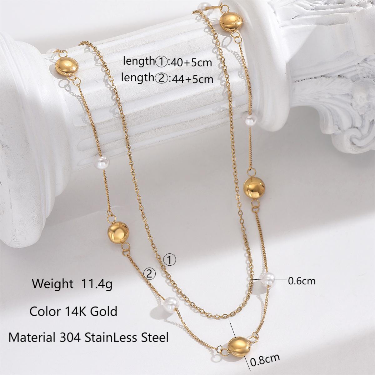 Modern 14K Gold Simple Layered Necklaces