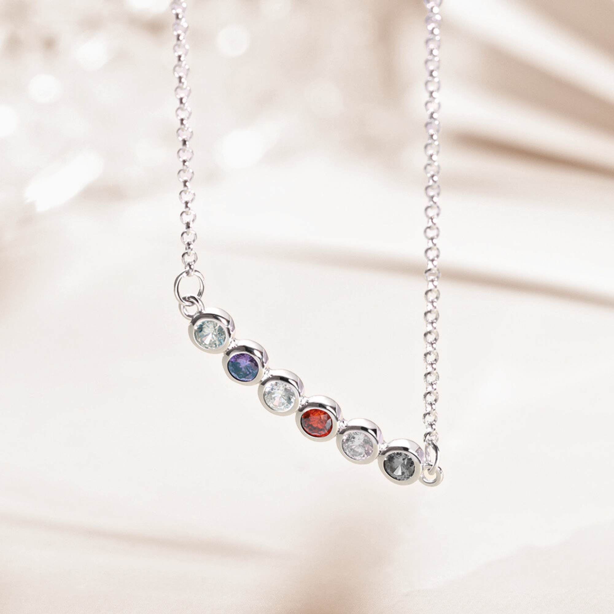 Personalized Combined Birthstone Necklace
