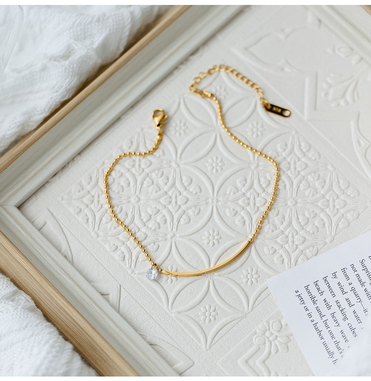 Minimalist Zircon 18K Gold Plated Anklet