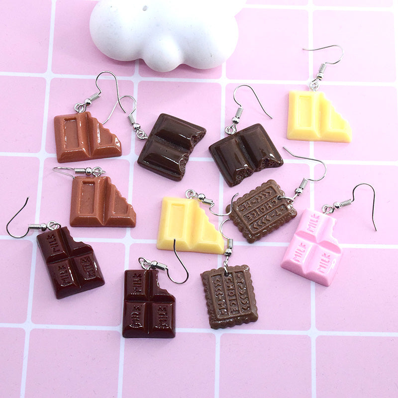 Chocolate Resin Drop Earrings