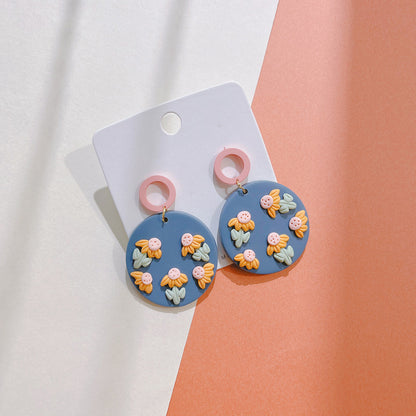 Wildflower Polymer Clay Dangle Earrings