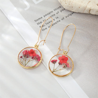 Pressed Flowers Resin Drop Earrings