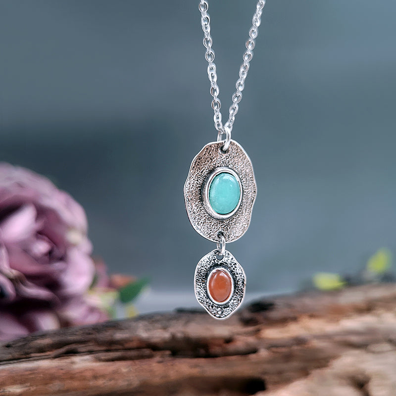 Handmade Boho Gemstone Pendant Necklace