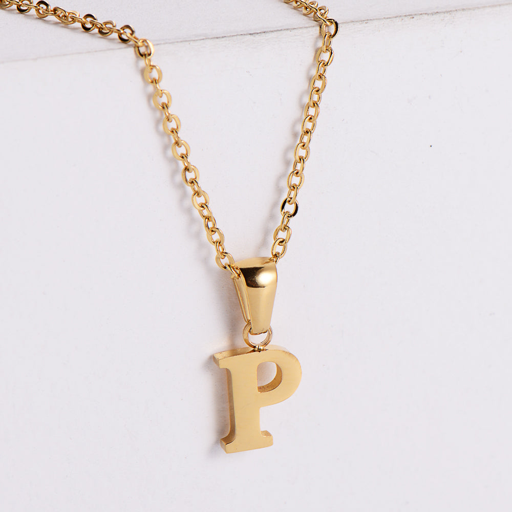 Custom Serif Letter Pendant Necklace