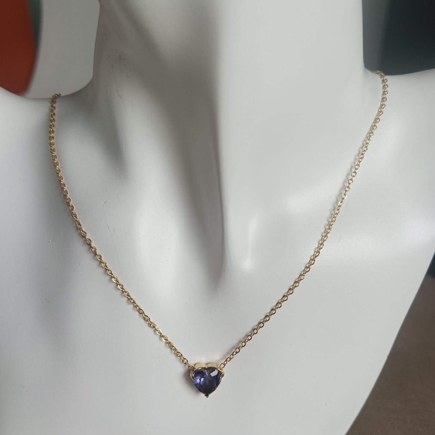 Dainty Heart Birthstone Necklace