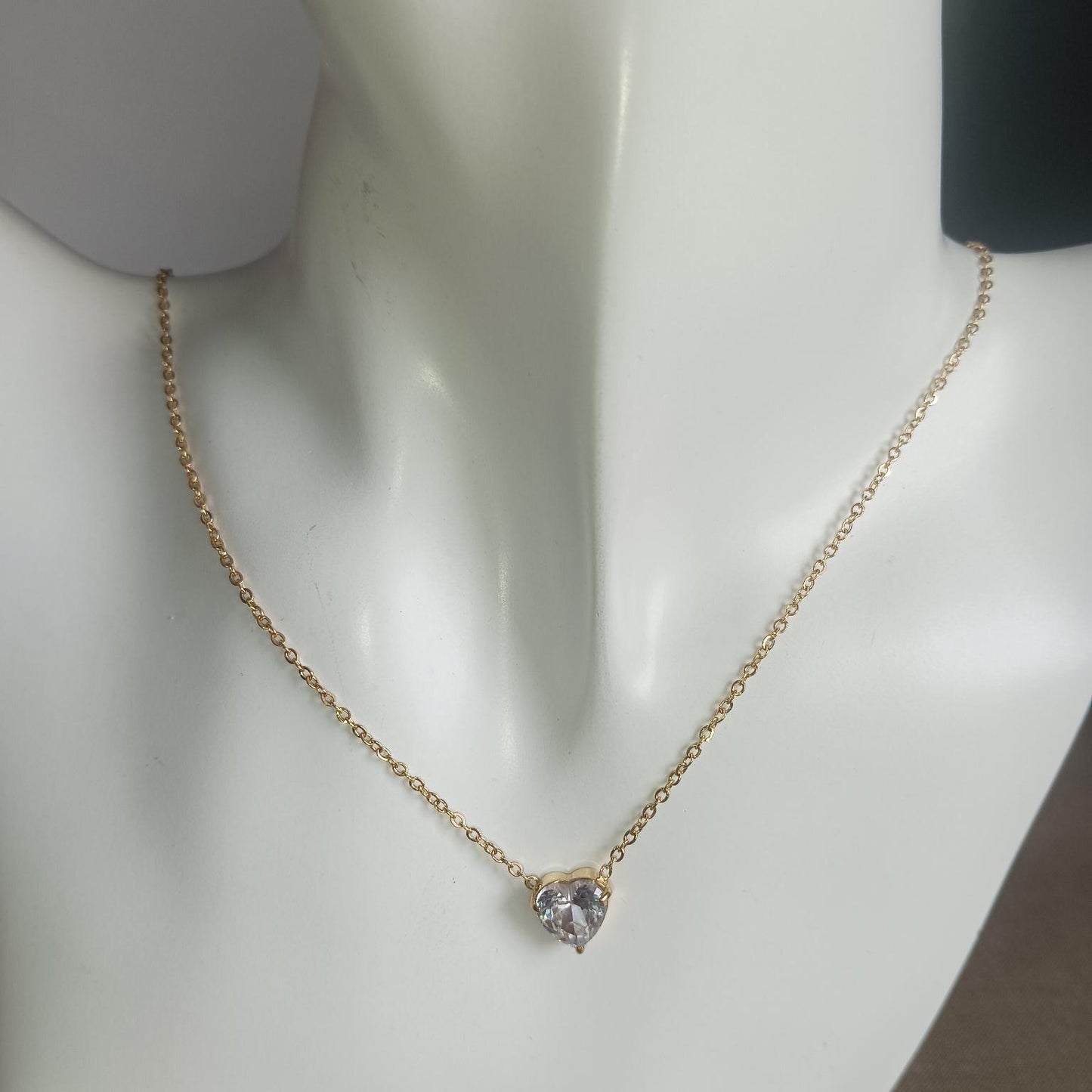 Dainty Heart Birthstone Necklace