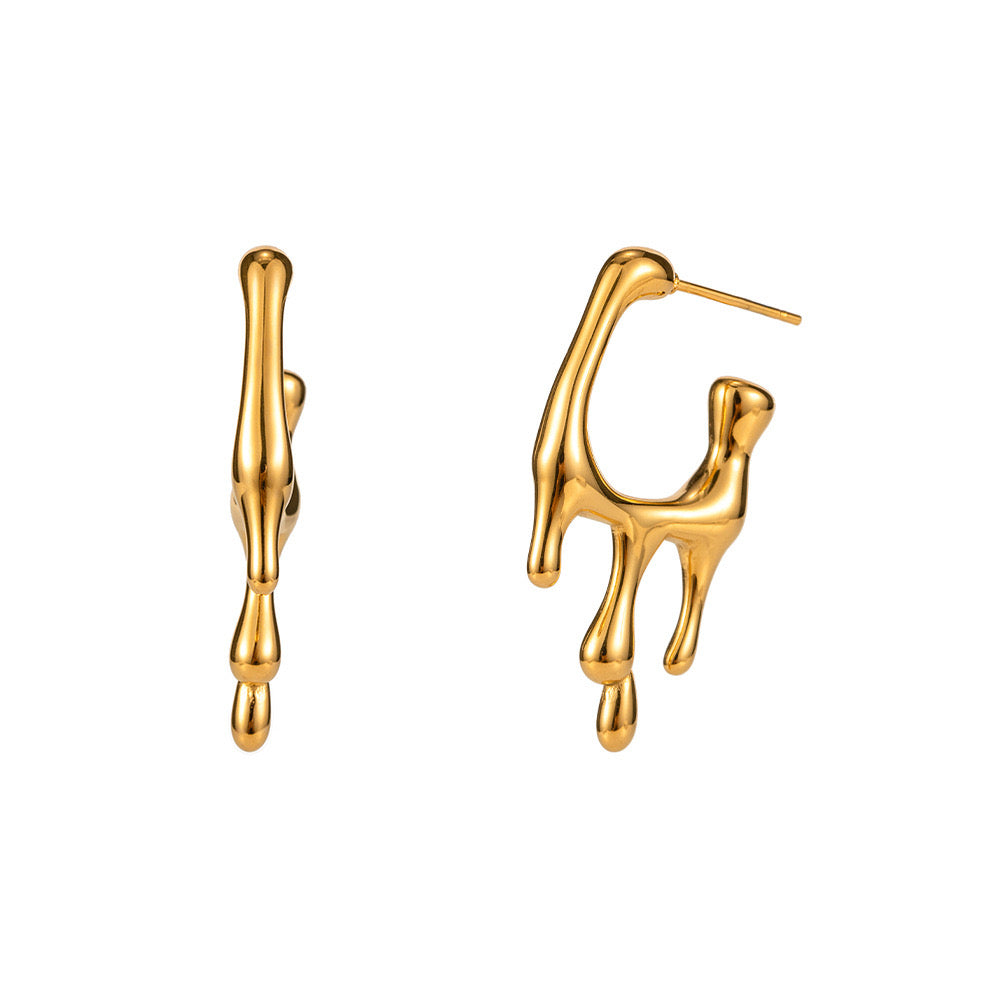 Art Liquid Golden Hoop Earrings