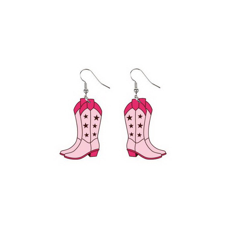 Cute Retro Cowgirl Hook Earrings