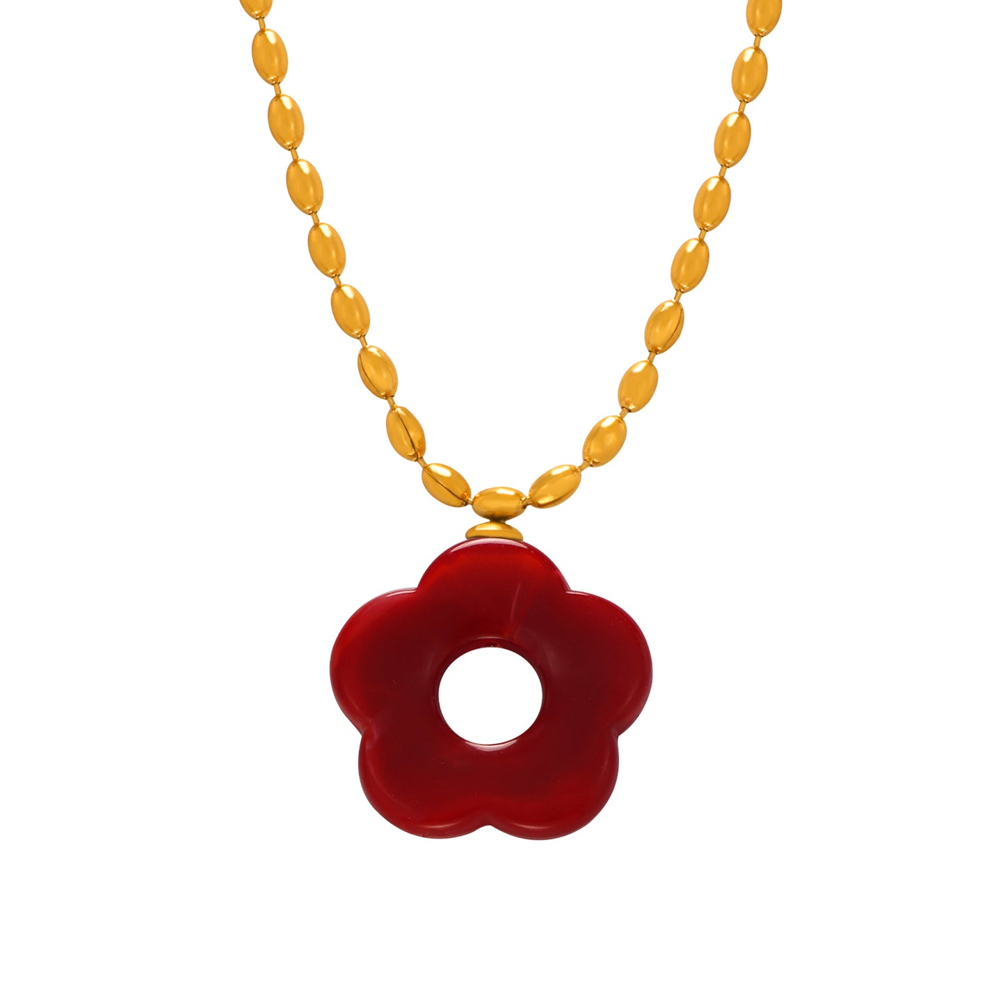 Resin Flower 18K Gold Earrings & Necklaces