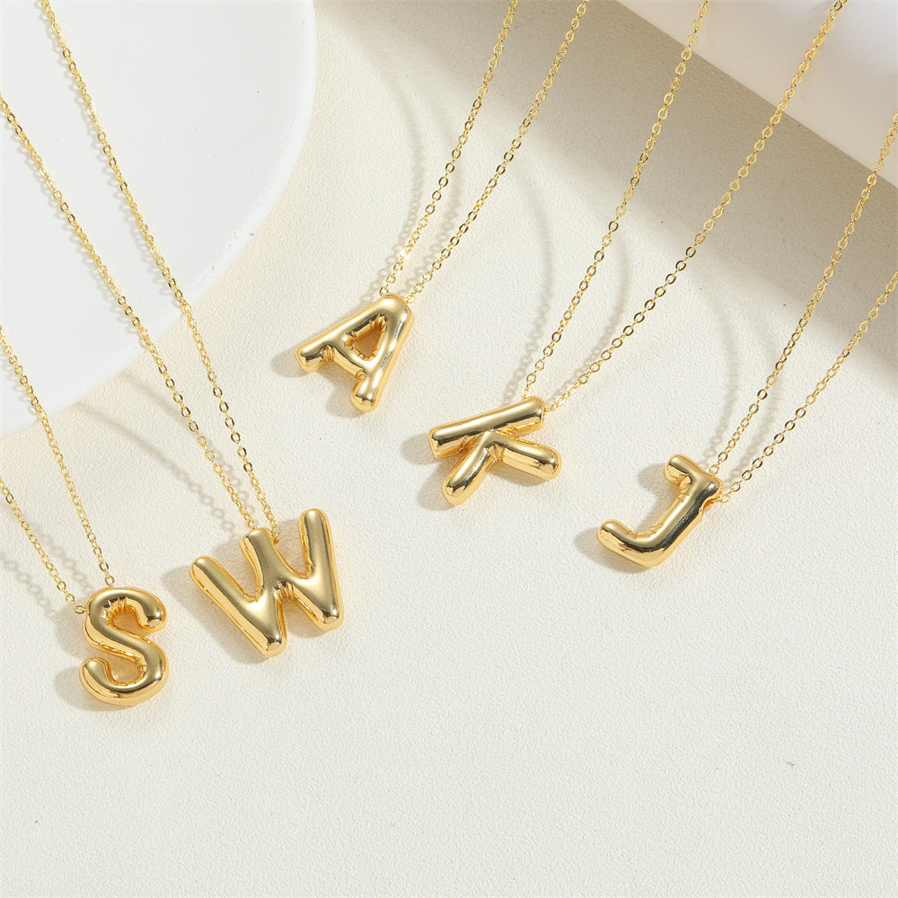 Balloon Initial Letter Pendant Necklace