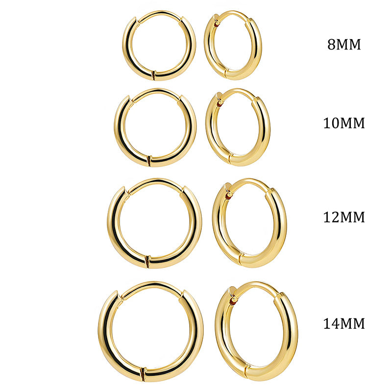 Minimalist Hoop Earrings SET of 4 Pairs