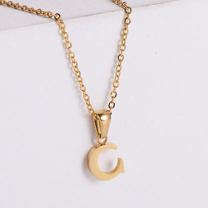 Custom Serif Letter Pendant Necklace