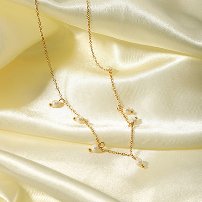 Dainty Freshwater Pearl Chain Necklace