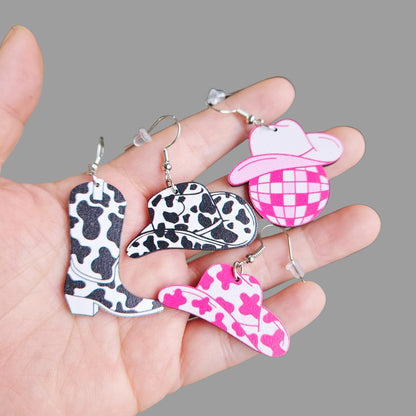 Cute Retro Cowgirl Hook Earrings