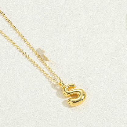 Dainty Balloon Initial Pendant Necklace