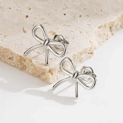 Tiny Bow Minimalist Ear Studs