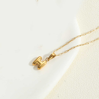 Minimalist Balloon Letter Pendant Necklace