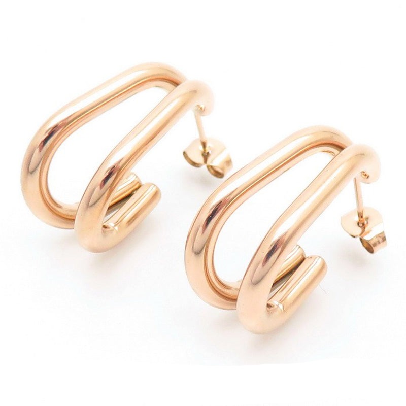 Modern Industrial Hoop Earrings