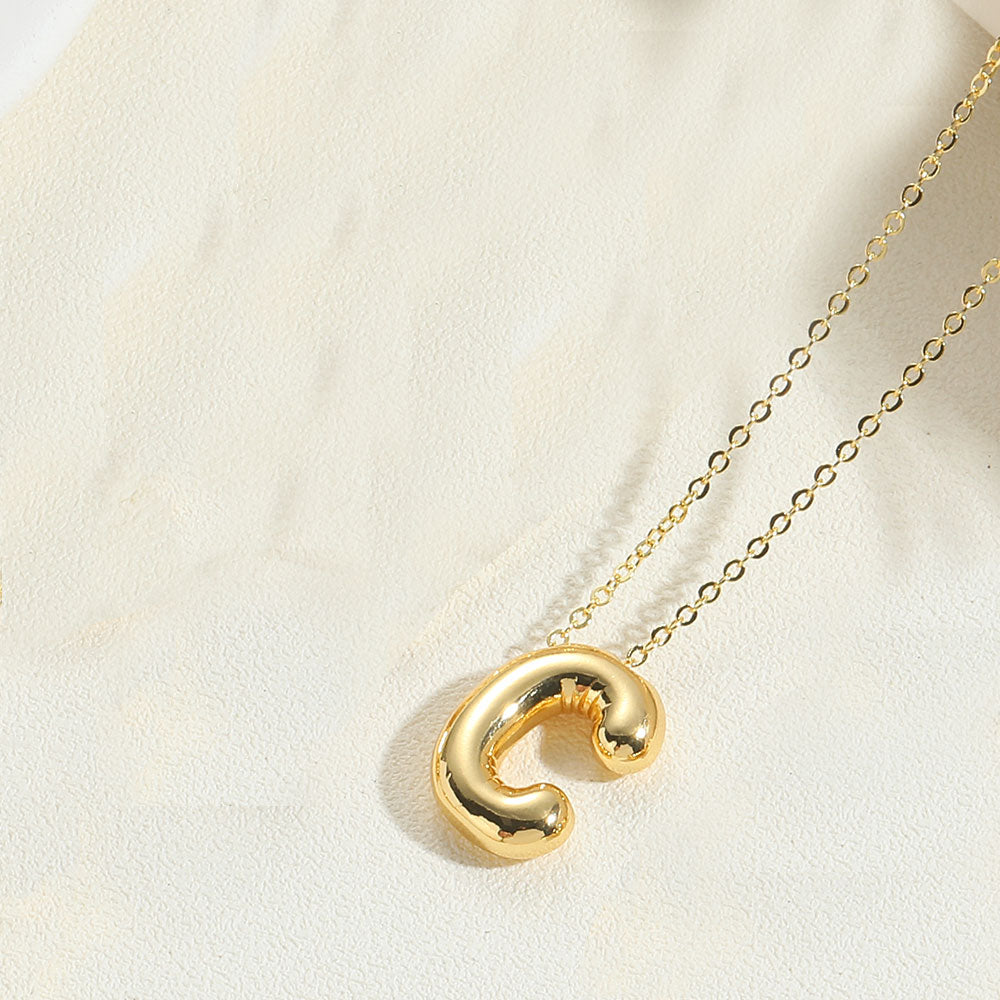 Balloon Initial Letter Pendant Necklace