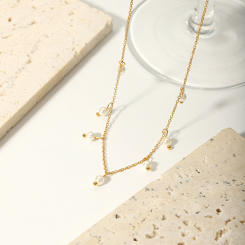 Dainty Freshwater Pearl Chain Necklace